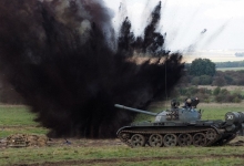 An imaginary force using ex-Soviet T-54 main battle tanks faced the Mercian Regiment and a pair of Apache gun ships